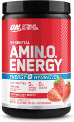 Optimum Nutrition Amino Energy Powder plus Hydration, with BCAA, Electrolytes, and Caffeine, Tangerine Wave, 30 Servings (Packaging May Vary)