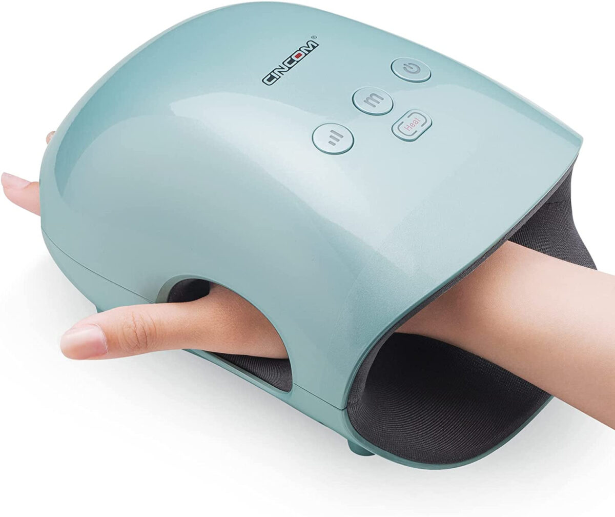 CINCOM Hand Massager - Cordless Hand Massager with Heat and Compression for Arthritis and Carpal Tunnel(Fsa or HSA Eligible) (White)