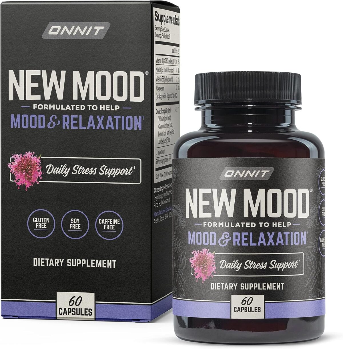 ONNIT New Mood - Occasional Stress Relief, Sleep and Mood Support Supplement, (60 Count)