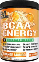 EVL Bcaas Amino Acids Powder - BCAA Energy Pre Workout Powder for Muscle Recovery Lean Growth and Endurance - Rehydrating Post Workout Recovery Drink with Natural Caffeine - Pink Lemonade