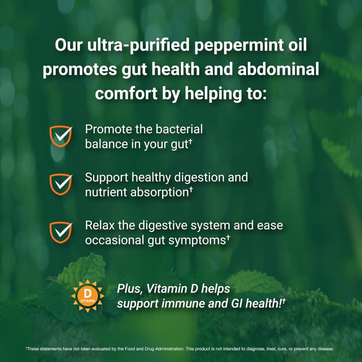 Ibgard with Vitamin D Daily Gut Health Support Supplement to Help Manage a Combination of Occasional Symptoms: Cramping, Bowel Urgency, Diarrhea, Constipation, Bloating, and Gas†, 48 Capsules