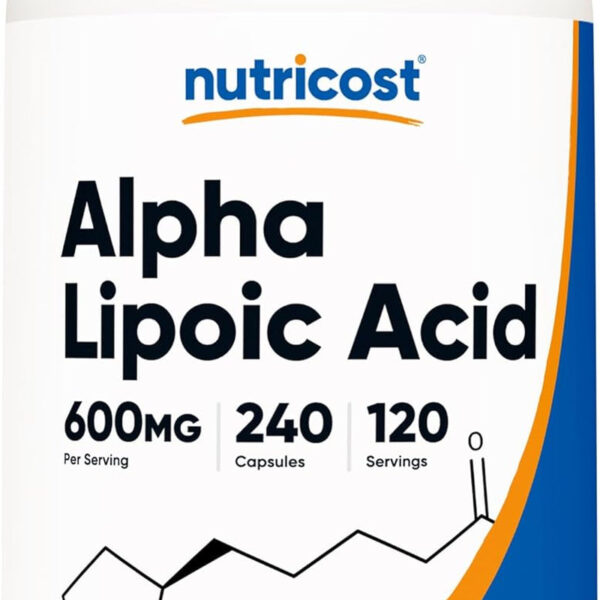 Nutricost Alpha Lipoic Acid 600Mg per Serving, 240 Capsules - Gluten Free, Vegetarian Capsules, Soy Free & Non-Gmo