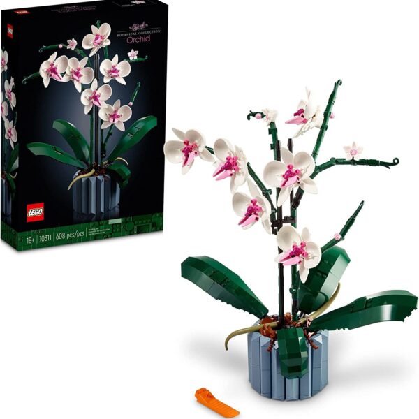 LEGO Icons Orchid Artificial Plant, Building Set with Flowers, Home Décor Gift for Adults, Botanical Collection, Great Gift for Birthday and Anniversary for Her and Him, 10311