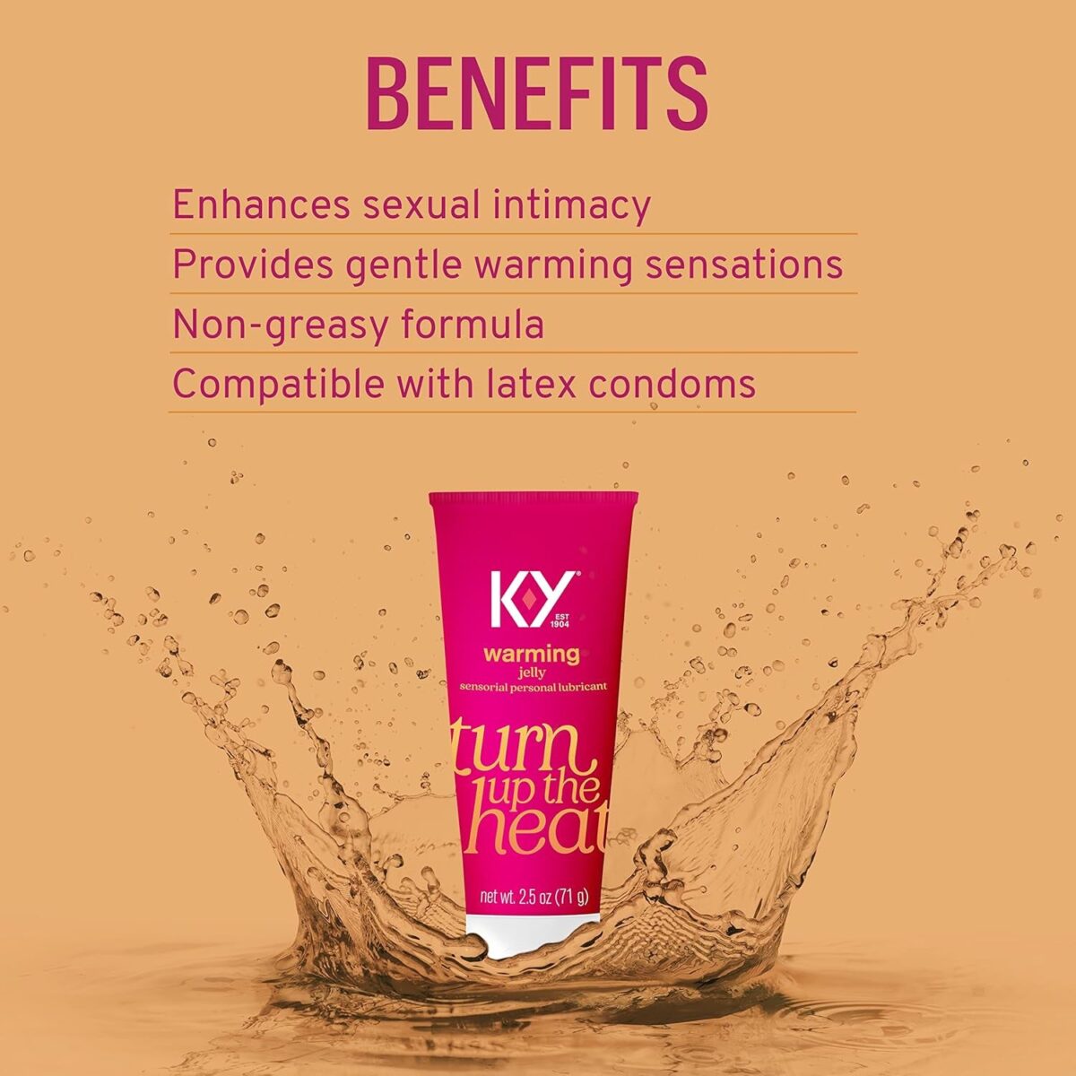 Personal Lubricant, K-Y Warming Liquid Personal Lube , 2.5 Oz. (Pack of 2) Sex Lube for Women, Men & Couples. HSA Eligible