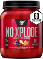 BSN N.O.-XPLODE Pre Workout Powder, Energy Supplement for Men and Women with Creatine and Beta-Alanine, Flavor: Fruit Punch, 30 Servings