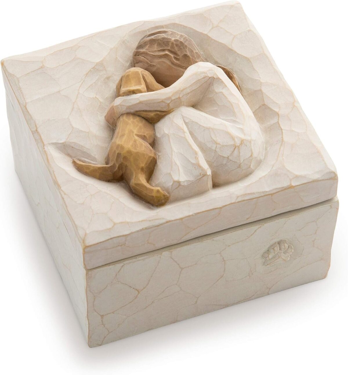 Willow Tree Friendship Keepsake Box, Forever True, Forever Friends, Holds Jewelry and Treasures, Carving of Best Friends or Sisters, Sculpted Hand-Painted Keepsake Box