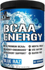 EVL Bcaas Amino Acids Powder - BCAA Energy Pre Workout Powder for Muscle Recovery Lean Growth and Endurance - Rehydrating Post Workout Recovery Drink with Natural Caffeine - Pink Lemonade