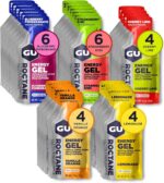 GU Energy Roctane Ultra Endurance Energy Gel, Vegan, Gluten-Free, Kosher, and Dairy-Free On-The-Go Sports Nutrition for Running, Biking, Hiking or Skiing, Strawberry Kiwi (24 Packets)