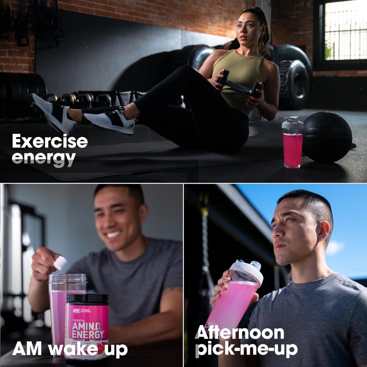 Optimum Nutrition Amino Energy - Pre Workout with Green Tea, BCAA, Amino Acids, Keto Friendly, Green Coffee Extract, Energy Powder - Watermelon, 30 Servings (Packaging May Vary)