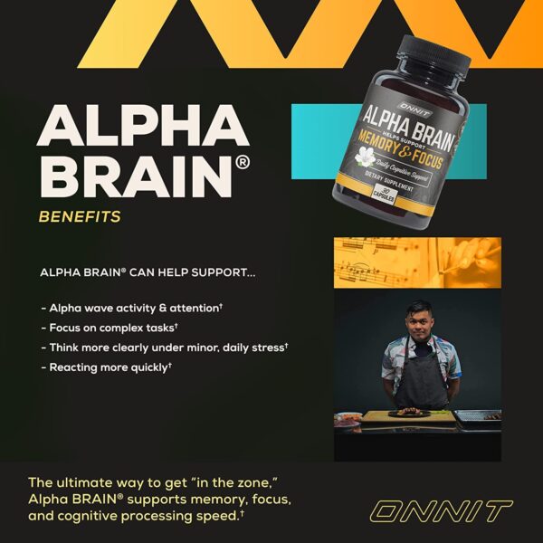 ONNIT Alpha Brain Nootropic Brain Supplement for Men & Women | Memory, Mental Clarity & Cognitive Improvement | Focus Capsules with L-Theanine, Vitamin B6 & Phosphatidylserine (30 Count)