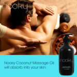 Nooky Massage Oil with Fractionated Coconut Oil for Massaging 16 Ounce (Coconut)