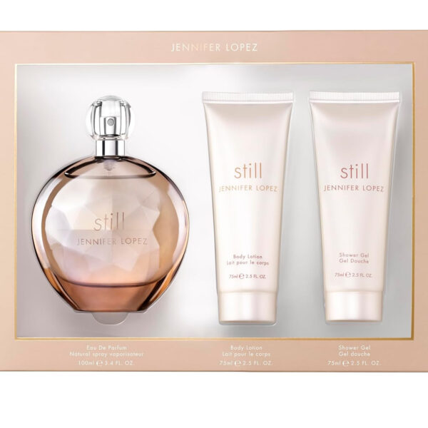 Jennifer Lopez Still Eau De Parfum Gift Set | 100 Ml (3.4 FL OZ) EDP Spray, 75Ml (2.5 FL OZ) Body Lotion, and 75Ml (2.5 FL OZ) Shower Gel