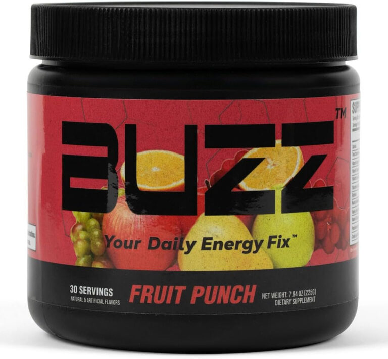 Morning Buzz Energy Drink Powder - Energy Boost Drink Mix - Sugar-Free Energy with Antioxidants - Morning Kickstart and Sports Nutrition Endurance Product - 30 Servings, Fruit Punch, 8 Ounces