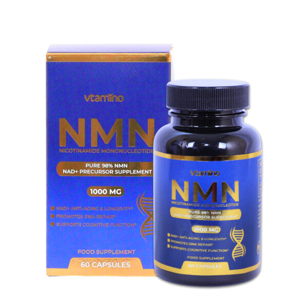 vtamino 98% Pure NMN Supplement for Reverse Aging & Cell Regeneration -Natural NAD+ Booster (1 Month Supply)