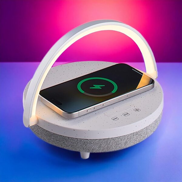 Bedside Lamp with Wireless Charger, Phone Charging Lamps for Bedroom, Speaker Lamp Bluetooth Wireless, 6 in 1 Touch Bedside Lamp, Unique Gifts for Women, Dad, Mom, Men Birthday Gift Ideas