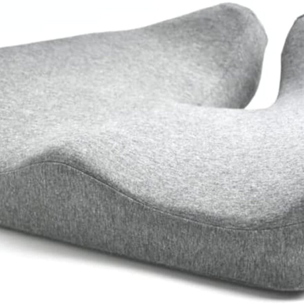 Cushion Lab Patented Pressure Relief Seat Cushion for Long Sitting Hours on Office/Home Chair, Car, Wheelchair - Extra-Dense Memory Foam for Hip, Tailbone, Coccyx, Sciatica - Light Grey