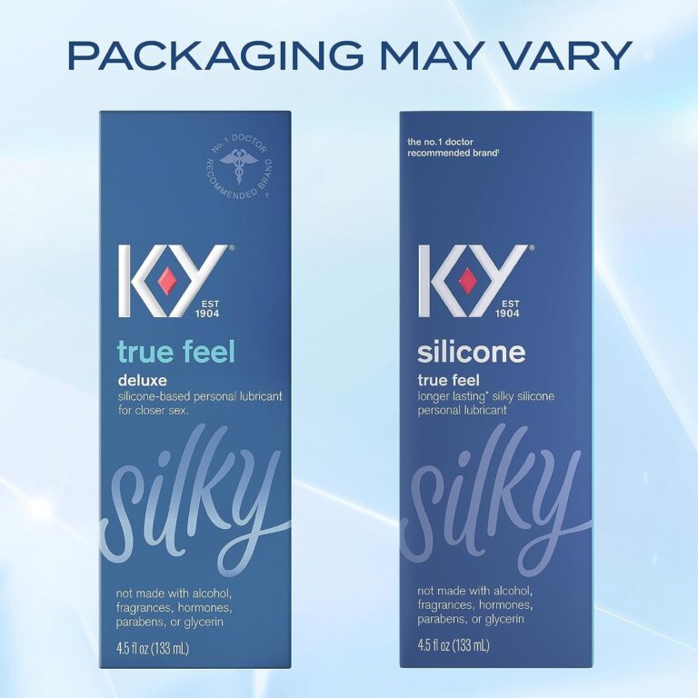 K-Y True Feel Silicone Lube 4.5 Fl Oz, Deluxe Personal Lubricant for Couples, Men, Women, Vaginal Moisturizer, Hormone & Paraben Free, Latex Condom Compatible