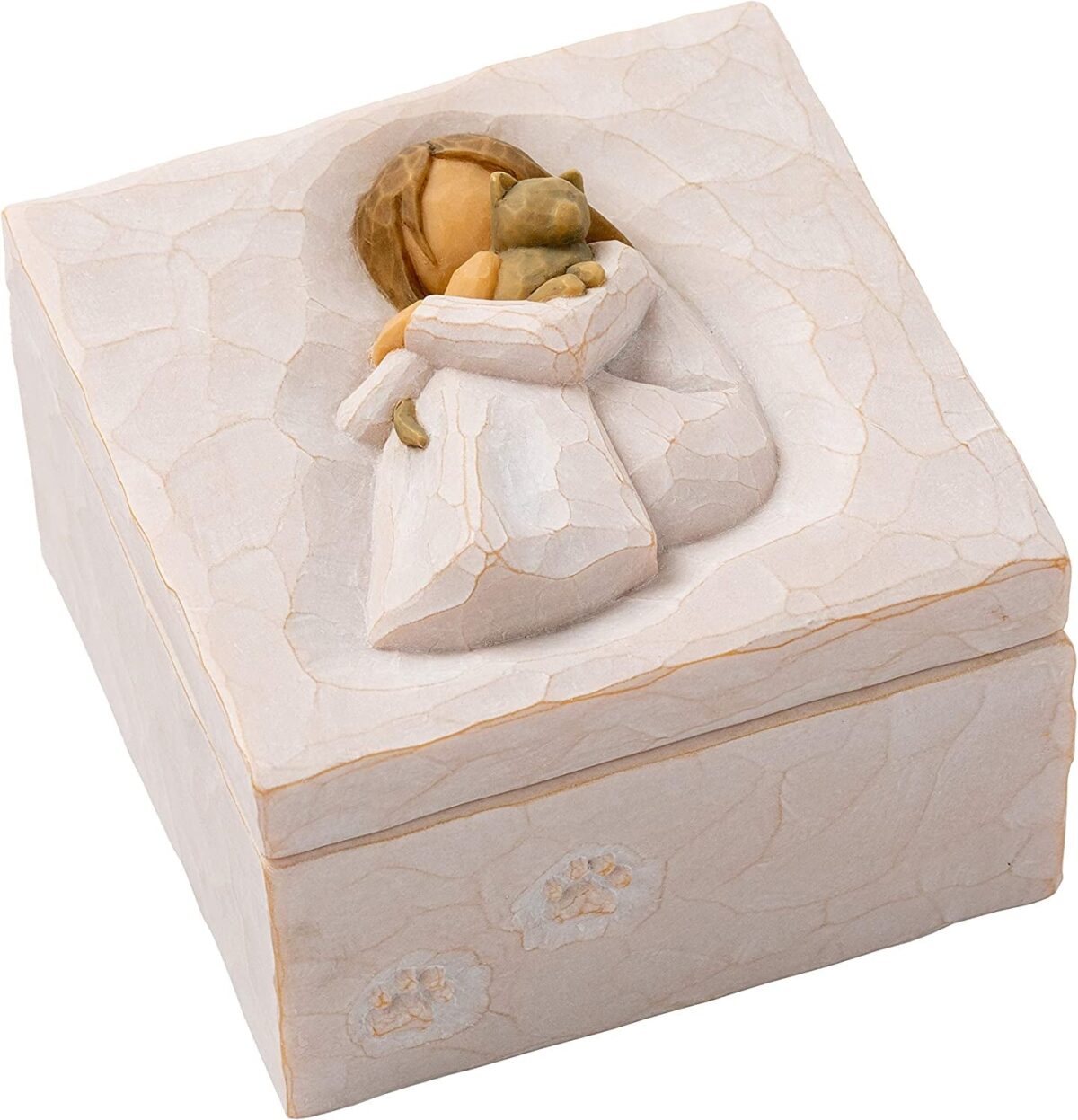 Willow Tree Friendship Keepsake Box, Forever True, Forever Friends, Holds Jewelry and Treasures, Carving of Best Friends or Sisters, Sculpted Hand-Painted Keepsake Box