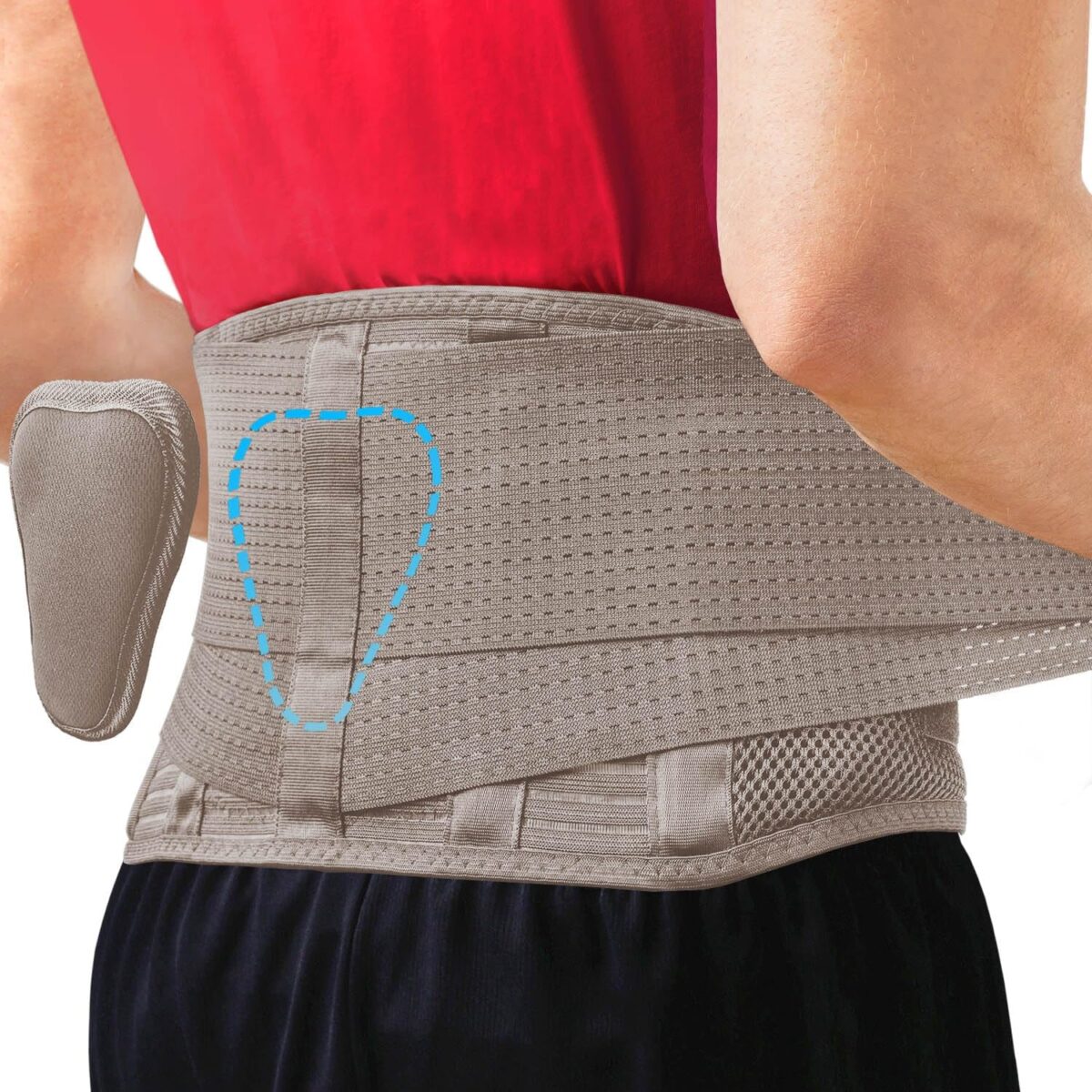 Sparthos Back Brace for Lower Back Pain - Immediate Relief from Sciatica, Herniated Disc, Scoliosis - Breathable Design with Lumbar Support Pad - for Home & Lifting at Work - for Men & Women - (Large)