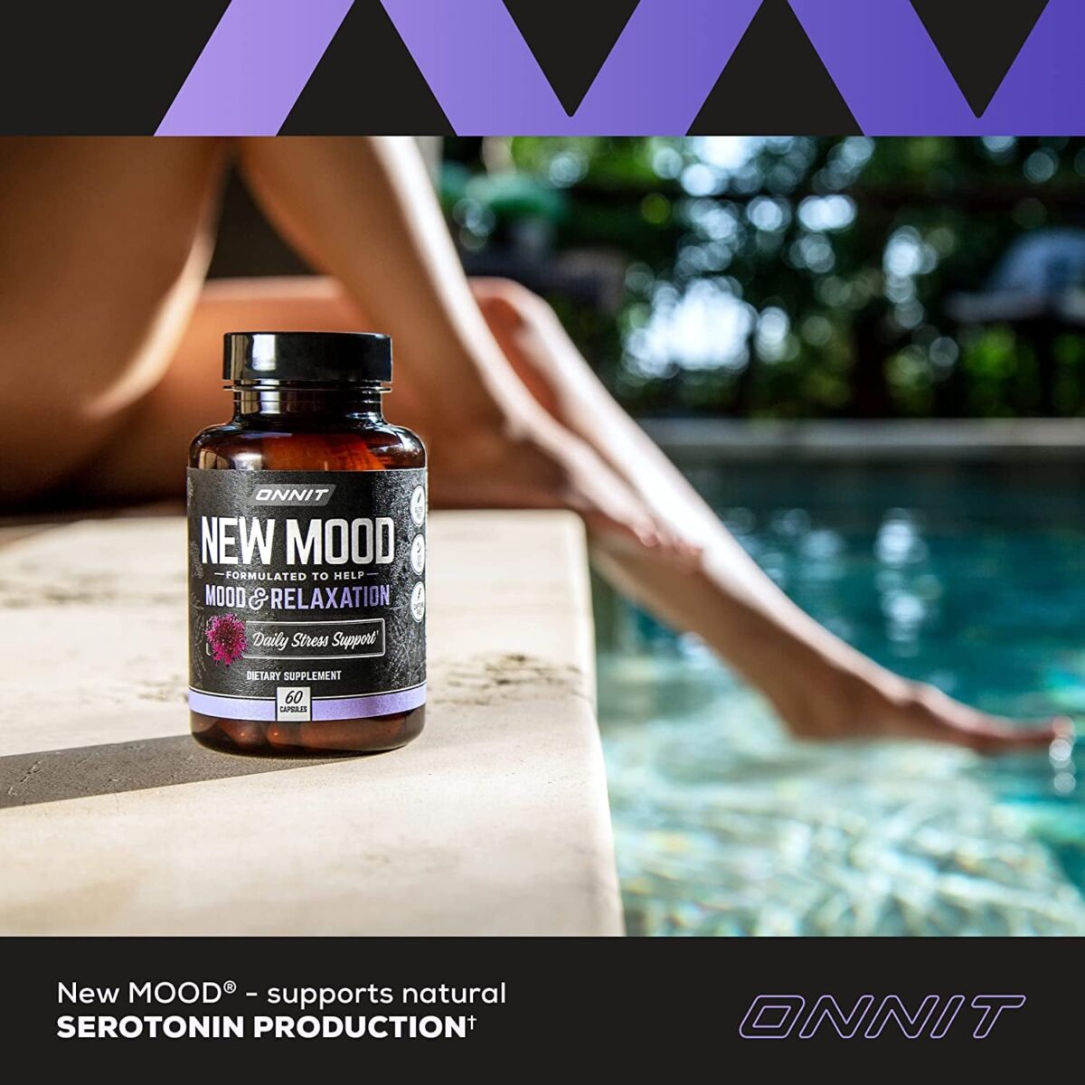 ONNIT New Mood - Occasional Stress Relief, Sleep and Mood Support Supplement, (60 Count)