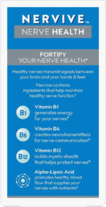 Nervive Nerve Health, with Alpha Lipoic Acid, to Fortify Nerve Health and Support Healthy Nerve Function in Fingers, Hands, Toes, & Feet*, ALA, Vitamins B12, B6, & B1, 30 Ct (Packaging May Vary)