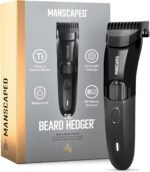 MANSCAPED® the Beard Hedger® Premium Men'S Beard Trimmer, 20 Length Adjustable Blade Wheel, Stainless Steel T-Blade for Precision Facial Hair Trimming, Cordless Waterproof Wet/Dry Clipper