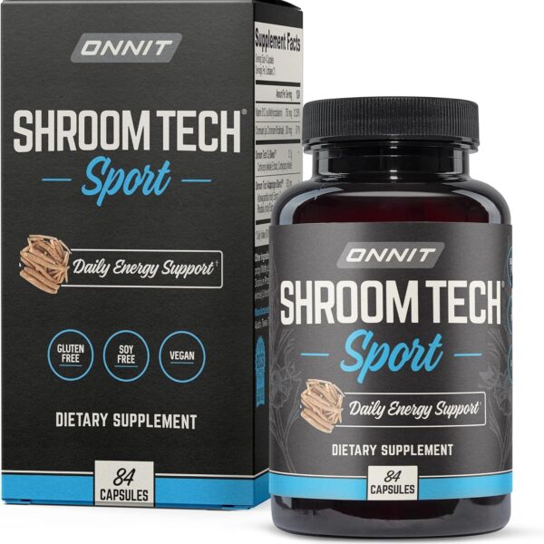 ONNIT Shroom Tech Sport: Clinically Studied Preworkout Supplement with Cordyceps Mushroom (84Ct)