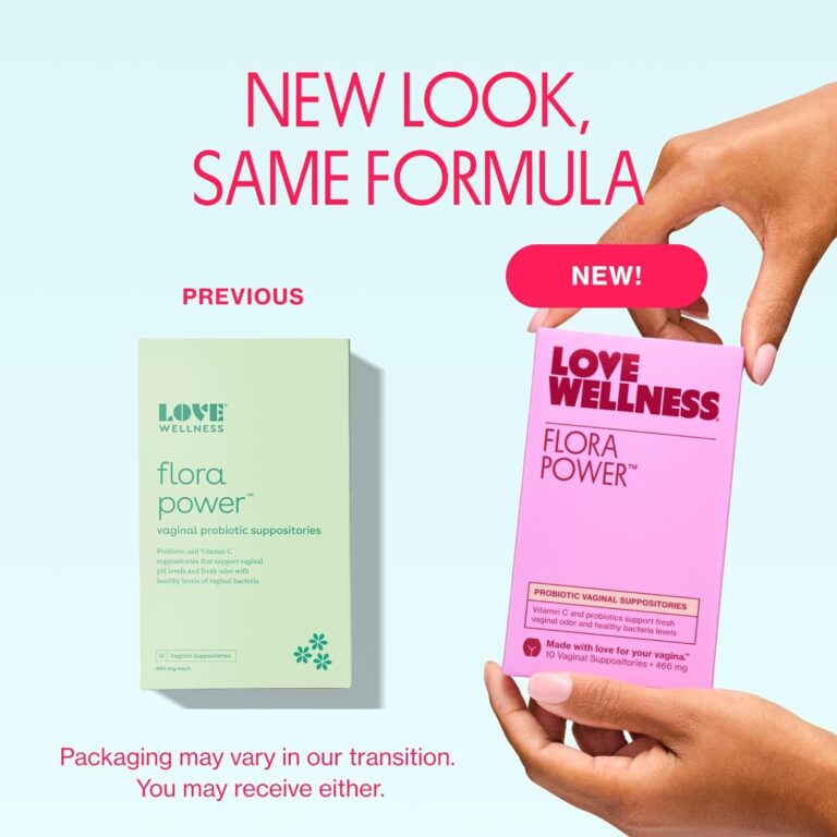 Love Wellness Vaginal Probiotic Suppositories, Flora Power | Fast-Acting Probiotic Strains & Vitamin C for Feminine Health | Supports Ph Balance & Fresh Odor | Dairy-Free, Fragrance-Free & Non-Gmo