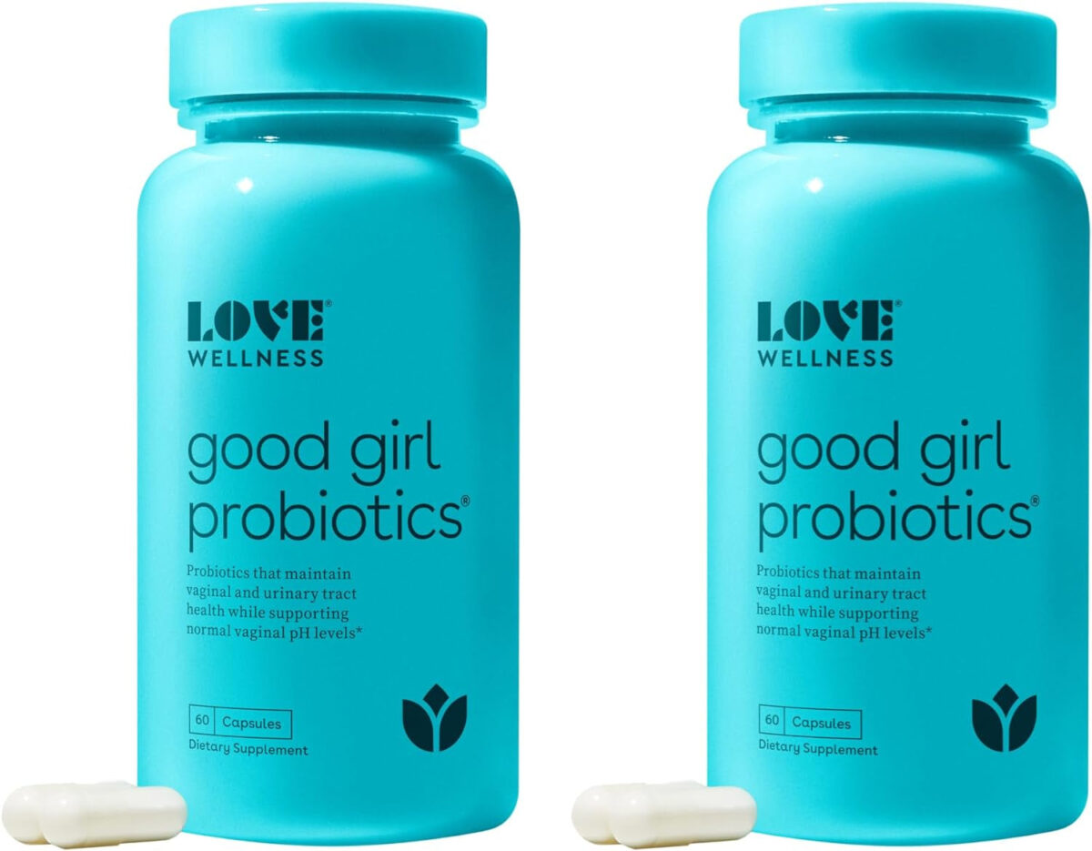 Love Wellness Vaginal Probiotics for Women, Good Girl Probiotics | Ph Balance Supplement for Feminine Health with Prebiotics | Urinary Tract Health for Vaginal Odor & Flora | 60 Count (Pack of 1)