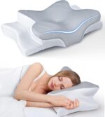 Ultra Pain Relief Cooling Pillow for Neck Support, Adjustable Cervical Pillow Cozy Sleeping, Odorless Ergonomic Contour Memory Foam Pillows, Orthopedic Bed Pillow for Side Back Stomach Sleeper