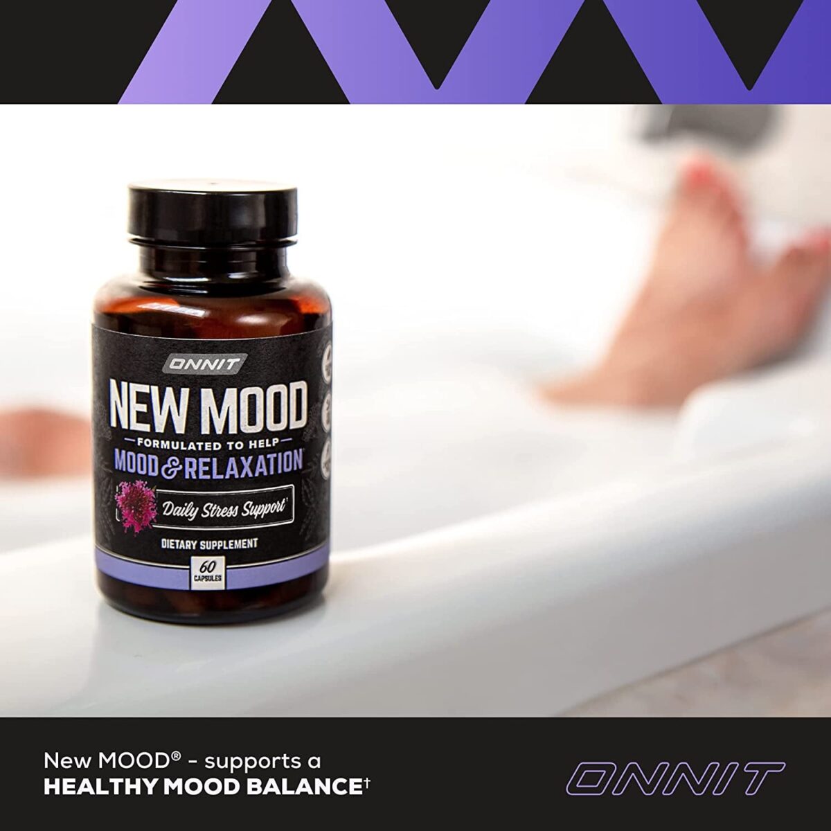 ONNIT New Mood - Occasional Stress Relief, Sleep and Mood Support Supplement, (60 Count)