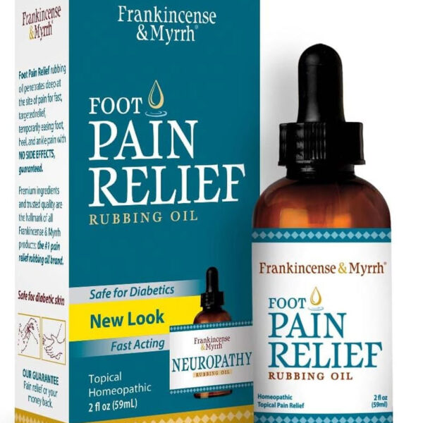 FRANKINCENSE & MYRRH Nerve and Foot Pain Relief Rubbing Oil, Maximum Strength, Neuropathy & Restless Legs Relief, Diabetic Lotion & Cream Alternative, Essential Oils, 2 Fl. Oz.