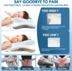 5X Pain Relief Cervical Pillow for Neck and Shoulder Support,Ear Piercing Pillow Design Cervical Memory Foam Pillows, Orthopedic Ergonomic Neck Pillow,Contour Bed Pillow for Side,Back,Stomach Sleeper…