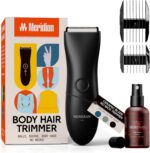 MERIDIAN - the Complete Package: Includes Men’S Waterproof Electric Below-The-Belt Trimmer and the Spray (50 Ml) - Features Ceramic Blades and Sensitive Shave Tech (Onyx)