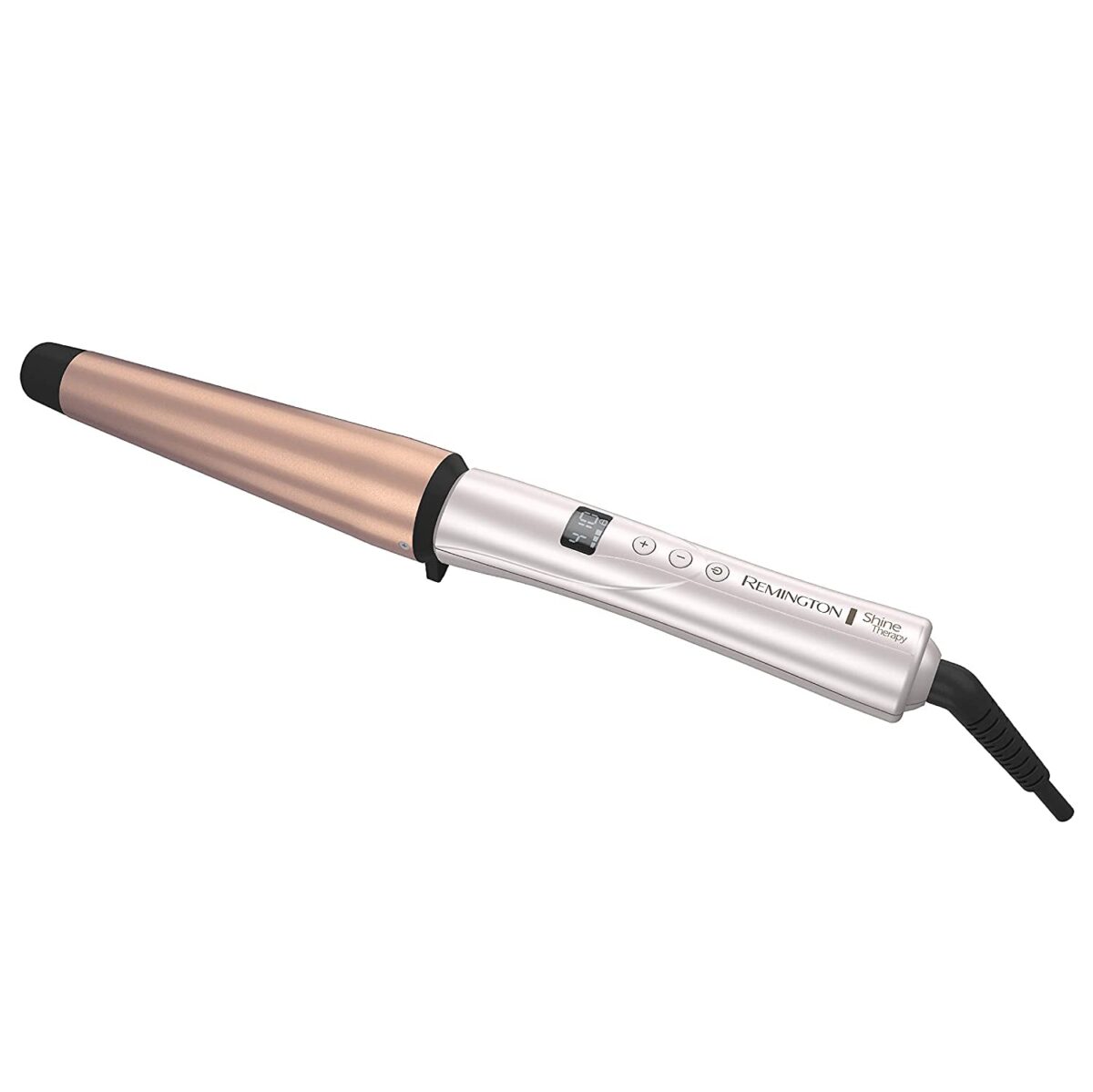 Remington Shine Therapy Argan Oil & Keratin Infused ½-1 Inch Tapered Curling Wand for Natural Curls, Includes Heat Glove