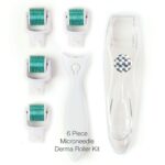 Derma Roller Microneedle 6 Piece Kit [DERMAROLL by Prosper Beauty] Face Roller with 4 Replaceable Heads Exfoliation Microdermabrasion Micro Derma Skin Care Tool Dermaplaning Microneedling