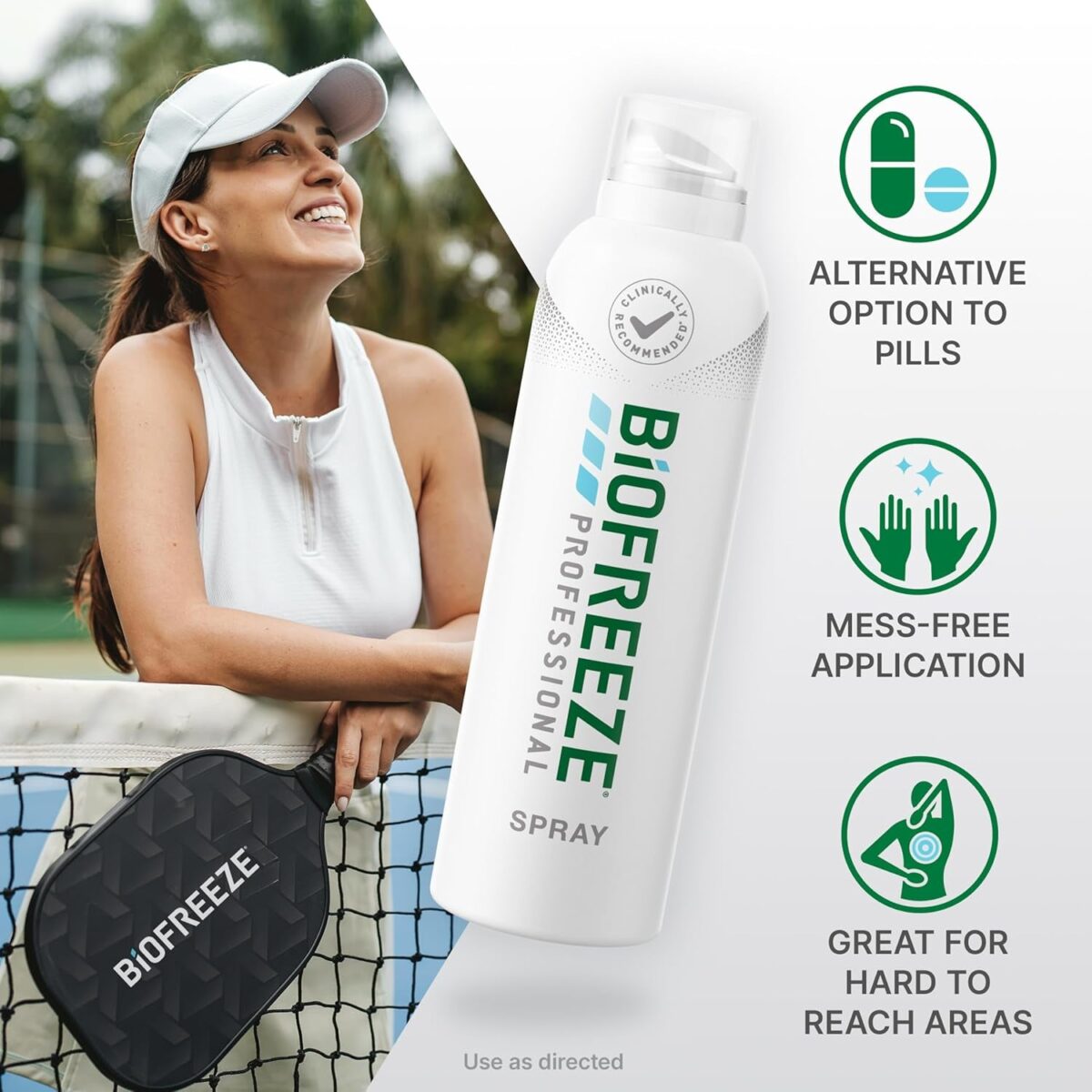 Biofreeze Professional Strength Pain Relief Aerosol Spray, Knee & Lower Back Pain Relief, Sore Muscle Relief, Neck Pain Relief, FSA Eligible, Biofreeze Menthol Spray, 4 Fl Oz (Pack of 3)