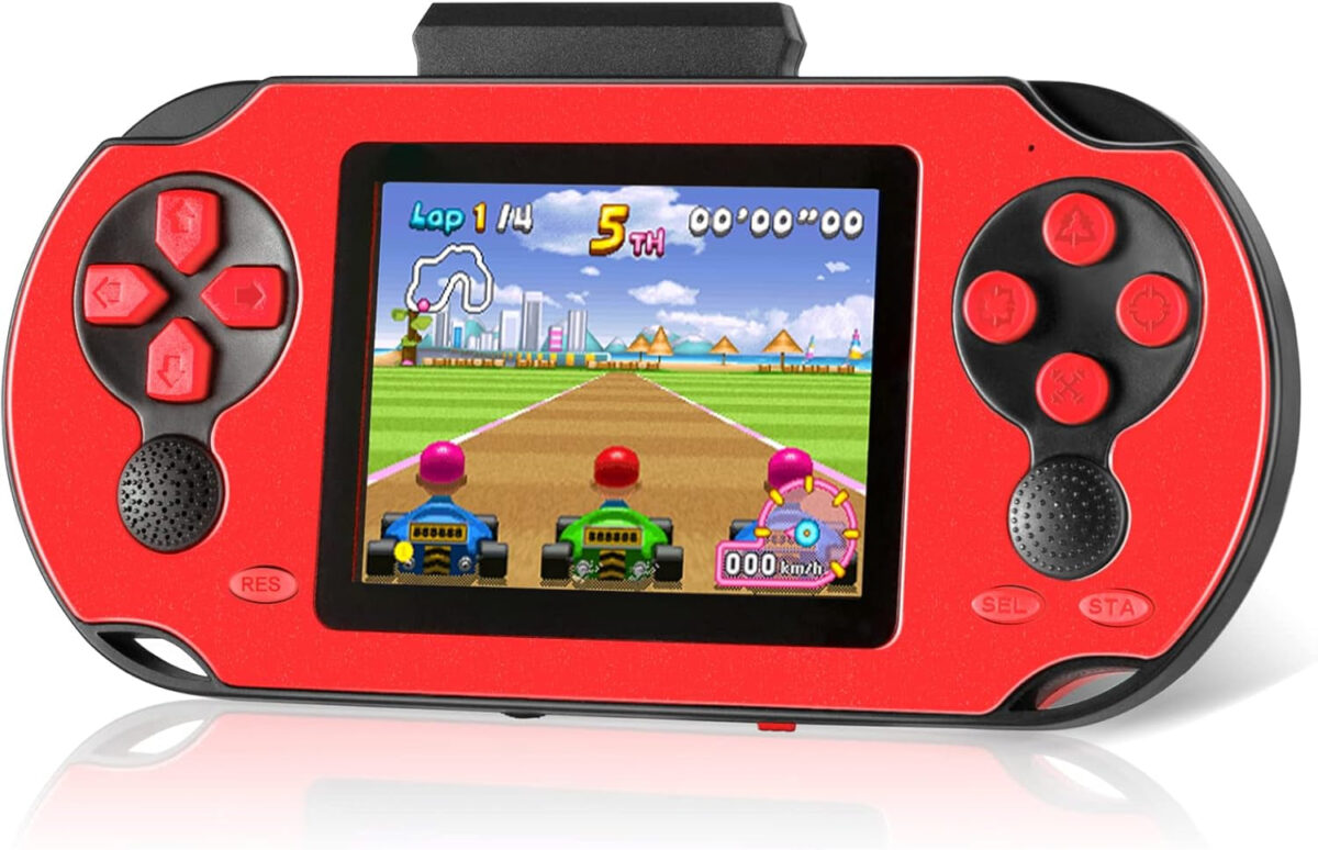 16 Bit Handheld Game Console for Kids Adults, 3.0'' Large Screen Preloaded 230 HD Classic Retro Video Games with USB Rechargeable Battery & 3 Game Cartridges for Birthday Gift for Kids 4-12