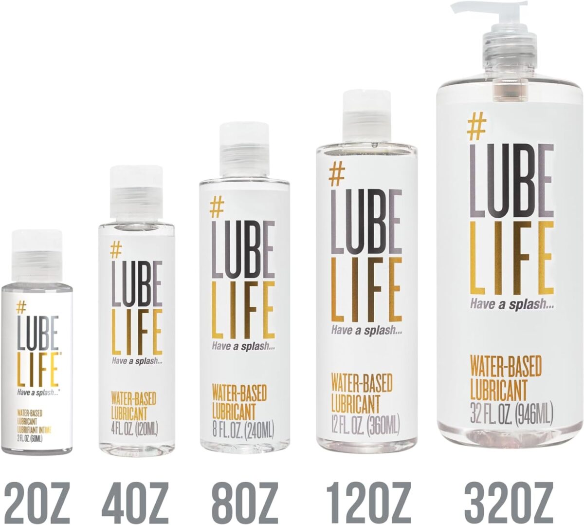 Lube Life Water-Based Personal Lubricant, Lube for Men, Women and Couples, Non-Staining, 8 Fl Oz