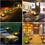 Huaxu Solar Lights Outdoor Garden, Crackle Globe Glass Lotus Decoration, Waterproof LED Metal Flower Lights for Patio,Lawn,Walkway,Tabletop,Ground