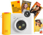 KODAK Smile+ 2-In-1 Digital Instant Print Camera & Wireless Bluetooth Photo Printer - 10MP, Special-Effect Rotating Lens, Zink 2X3” Sticky-Back Photos, Print via Fun App from Smart Devices - Pink