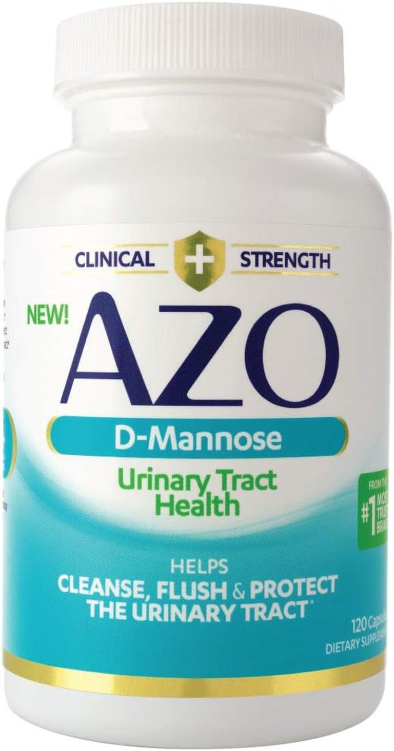 AZO D Mannose Urinary Tract Health, Cleanse, Flush & Protect the Urinary Tract, No.1 Pharmacist Recommended Brand, Clinical Strength, Non-Gmo, 120 Count