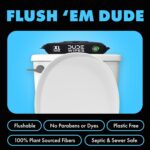 DUDE Wipes - Flushable Wipes - 6 Pack, 288 Wipes - Unscented Extra-Large Adult Wet Wipes - Vitamin-E & Aloe - Septic and Sewer Safe