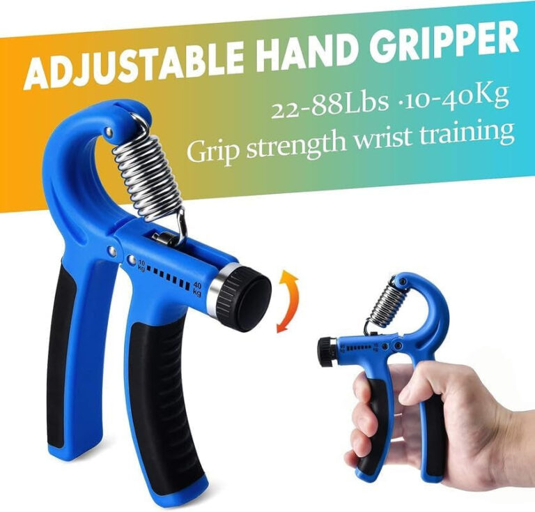 Grip Strength Trainer 7 Pack Adjustable Hand Gripper, Finger Stretcher Resistance Extensor Bands, Finger Exerciser, Grip Strength Ring & Stress Ball, Hand Grip Strengthener