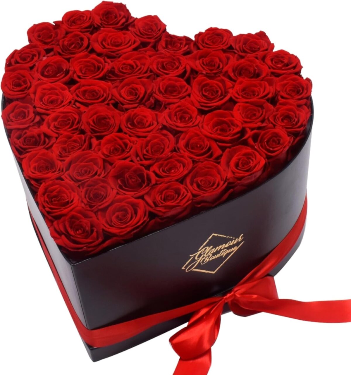 27-Piece Forever Flower Heart Shape Box - Preserved Roses, Immortal Roses for Her Eternal Rose Preserved Flowers for Delivery Prime Mothers Day & Valentines Day - Red