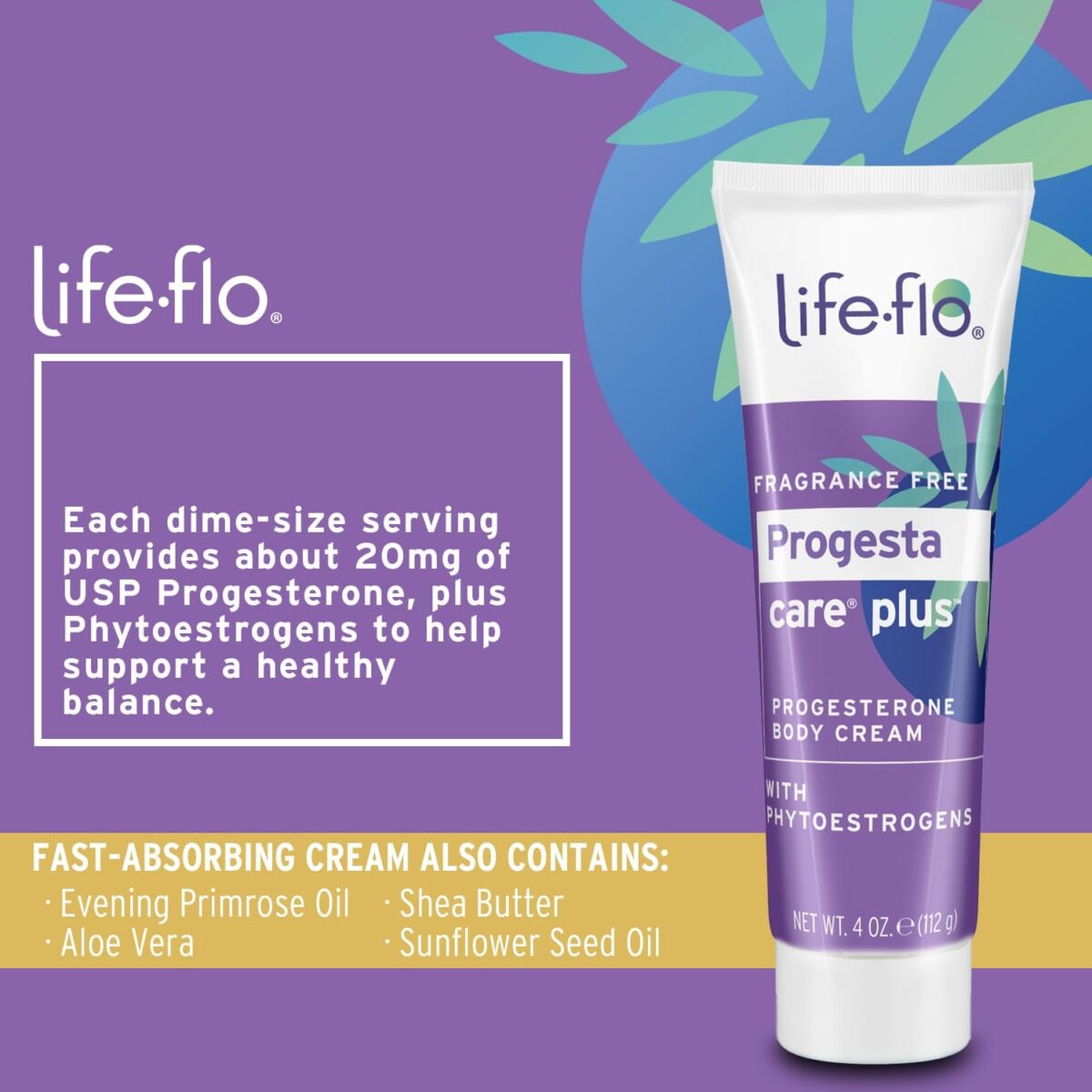 Life-Flo Progesta-Care Plus, Progesterone Cream for Women with 20Mg USP Progesterone & Phytoestrogens, May Help Support a Woman’S Healthy Balance at Midlife, Fragrance Free, Made without Parabens, 4Oz