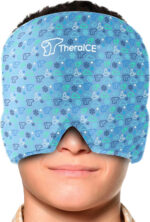 Theraice Headache Relief Cap, Migraine Ice Pack Mask Products, Women Cooling Gel Hat, Face Cold Compress Head Wrap for Her Stress. Great Birthday Gift for Mom, Sister, Grandma, Girlfriend, & Teacher