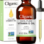 Cliganic 100% Pure Vitamin E Oil for Skin, Hair & Face - 120,000 IU, Non-Gmo Verified | Natural D-Alpha Tocopherol