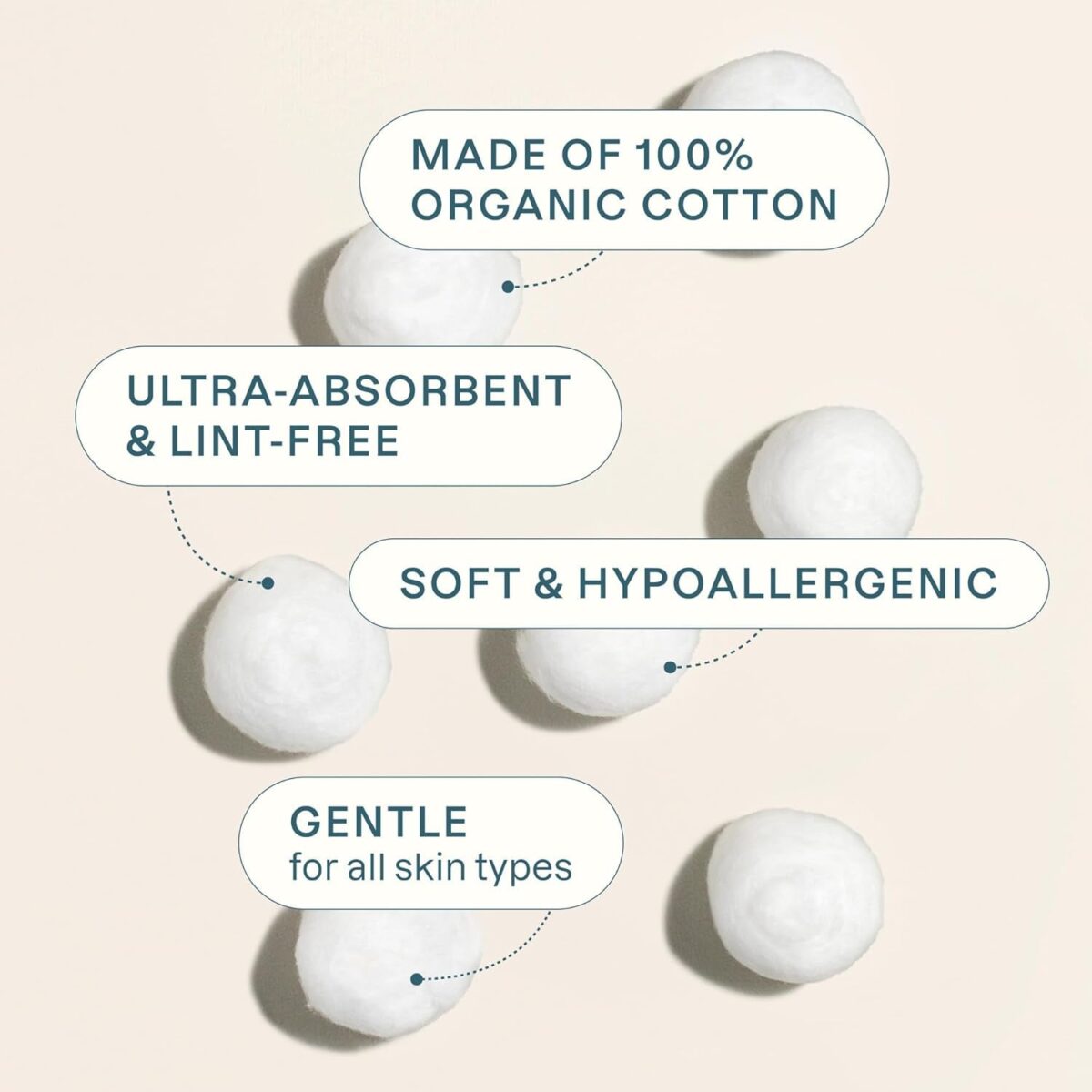 Cliganic Organic Super Jumbo Cotton Balls (200 Count) - Hypoallergenic, Absorbent, Large Size, 100% Pure (Packaging May Vary)