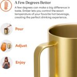 Ember Temperature Control Smart Mug 2, 10 Oz, App-Controlled Heated Coffee Mug with 80 Min Battery Life and Improved Design, Gold